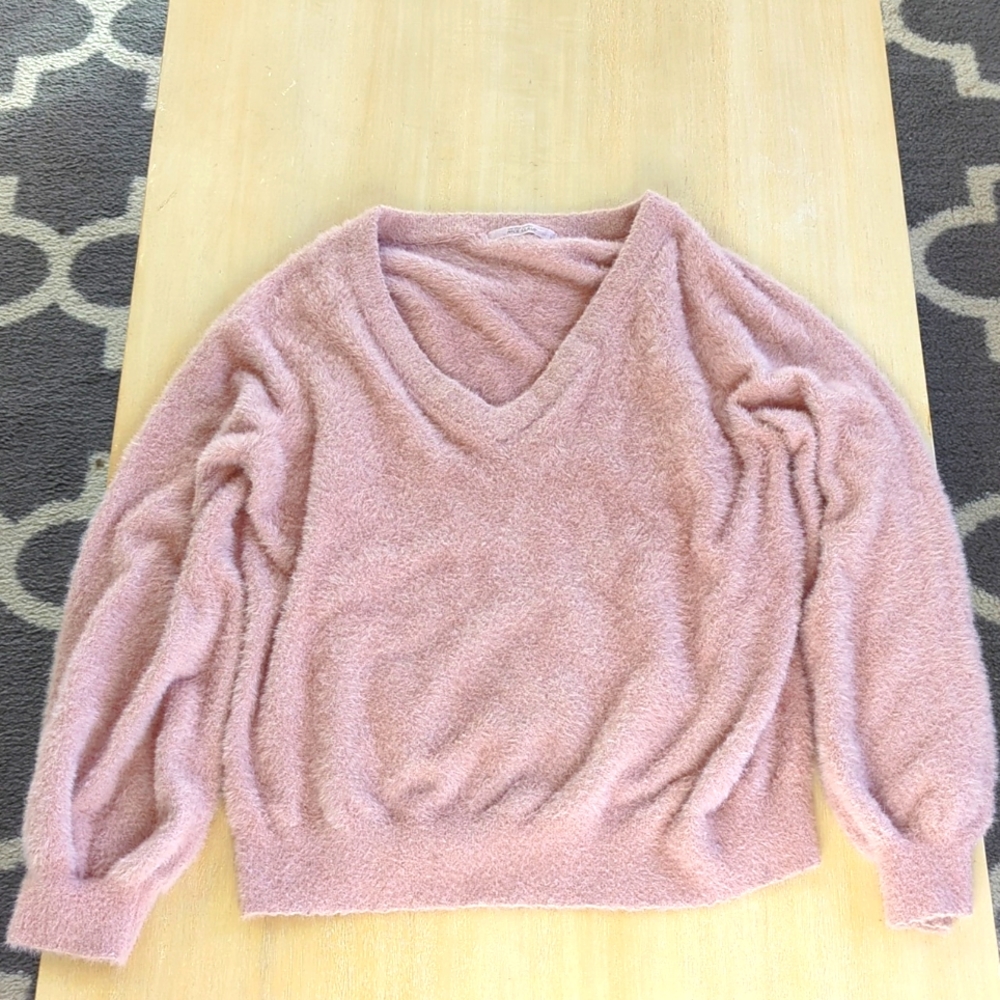 Pink v-neck sweater
